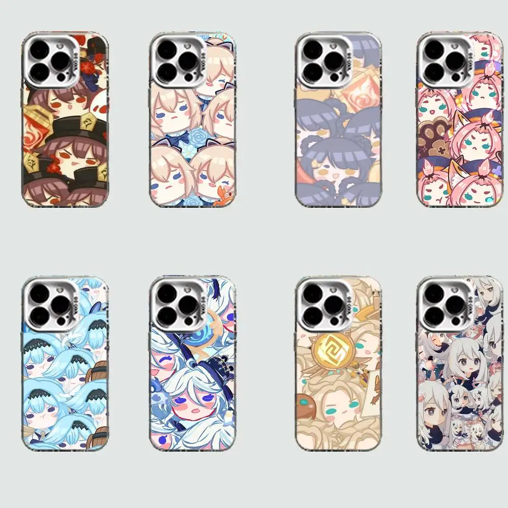 

Cute Chibi G-Genshin Impact Character Case for iPhone 11-16 Pro Max Plus Air 16E X XR XS Max Hard Shockproof Bumper Cover