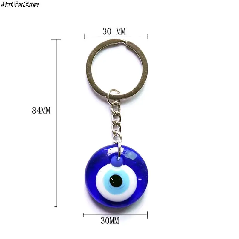 Fashion Lucky Turkish Greek Blue Eye Keychain Charm Pendant DIY Gift Key Chains