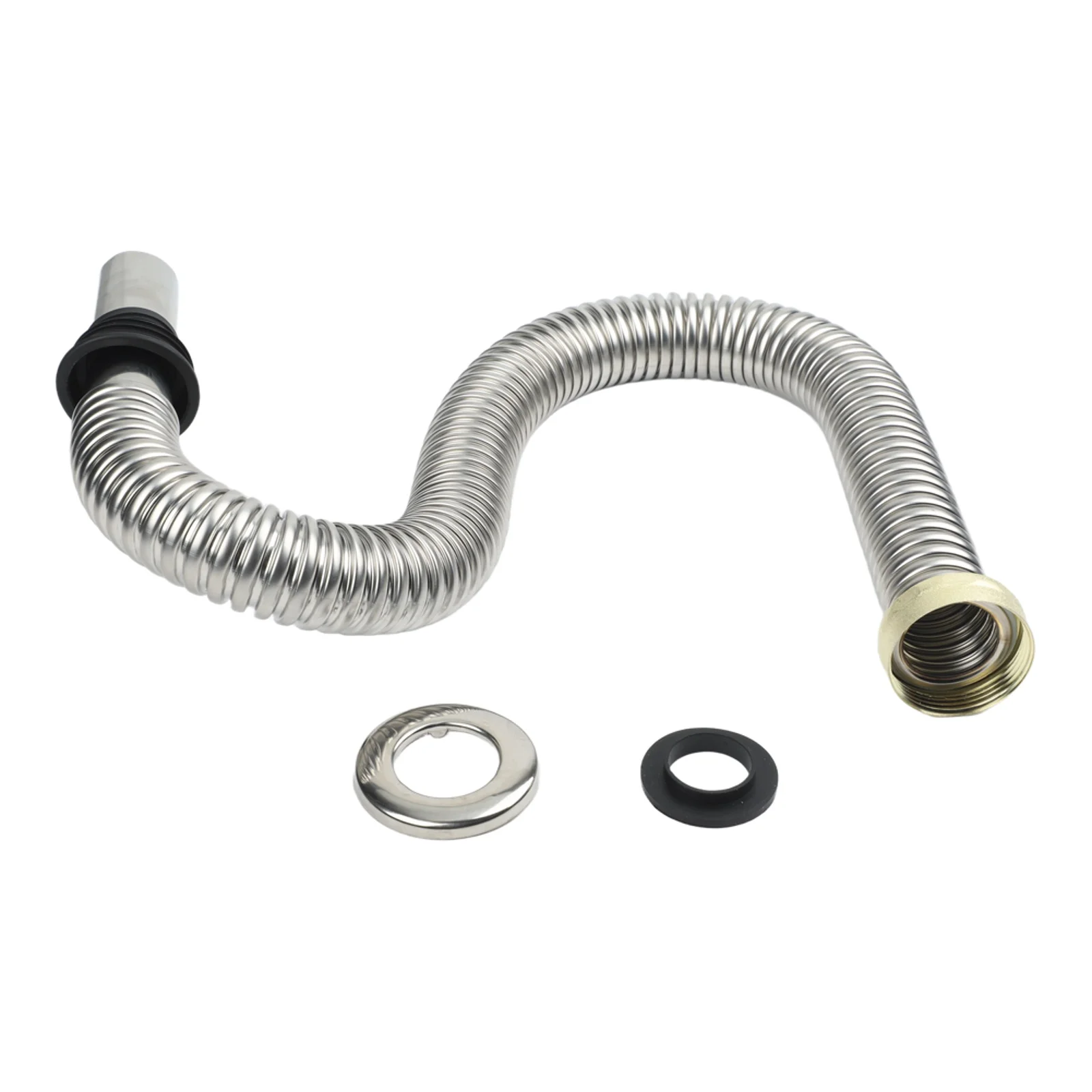 

For Bathroom Sink Flexible Pipe Hose 80 Cm 304 Stainless Steel Siphon Pipe Protector 304 Stainless Steel Material