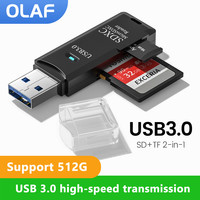 Olaf 2 in 1 USB 3.0 Card Reader Flash Smart Memory Card 2 Slot for TF SD Micro SD Card Adapter for Laptop Accessories PC Macbook