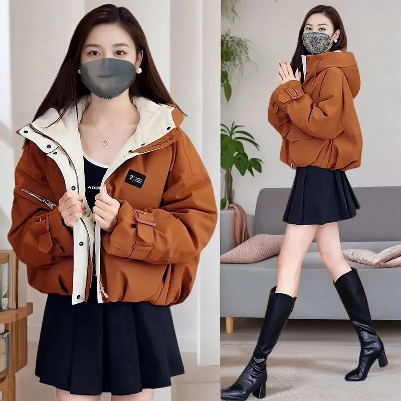 Casual Down Cotton Padded Jackets Coats Tops Winter Snow Wear Chaqueta Fashion Loose Warm Casaco Korean New Women Jaqueta Abrigo