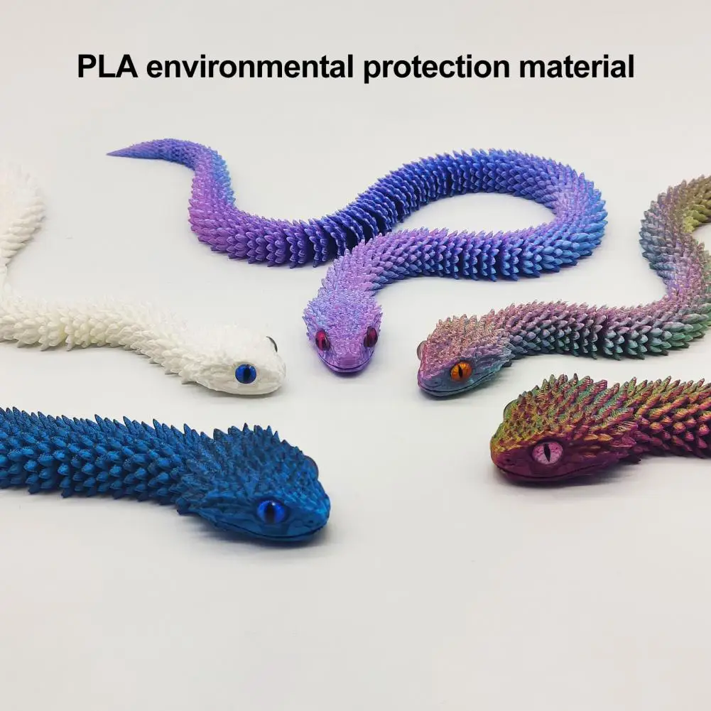 

30/45/60cm 3D Printed Snake Toy Articulated Viper Figurine Fidget Snake Model With Flexible Joints For Home Office Desk Decor