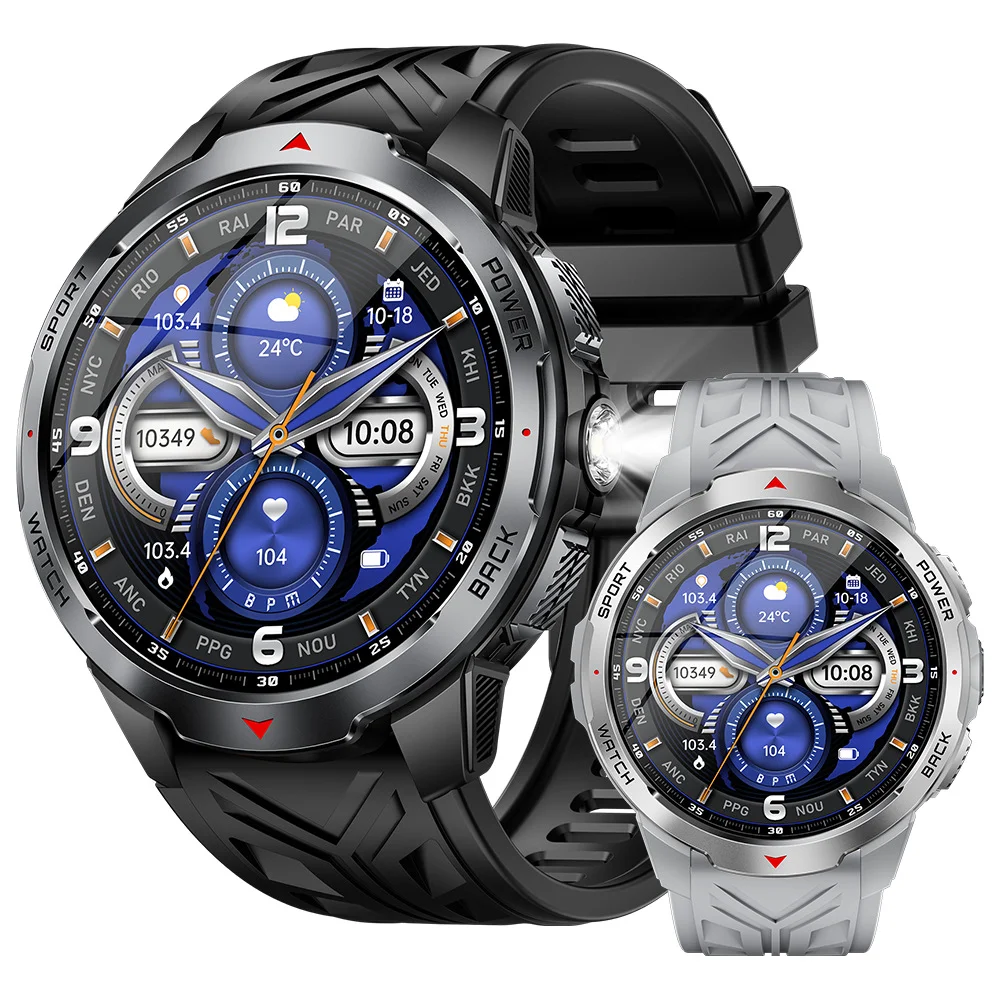 YTOM 2026 KT88 1100maH ساعة ذكية مع ضوء LED استخدام 20-30 يومًا مقاوم للماء 3ATM ساعة ذكية رياضية للرجال والنساء مكالمة بلوتوث