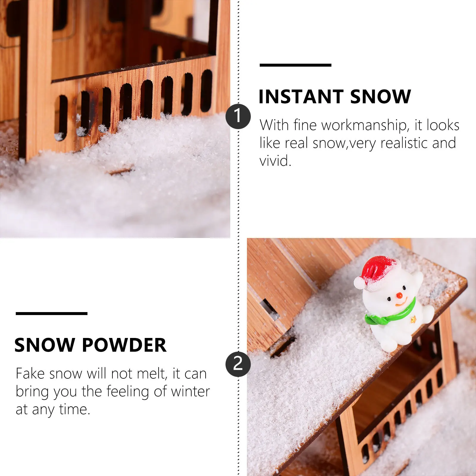 

500G Fake Snow Realistic Looking Artificial Snow Powder for Christmas Tree Party Home Winter Decoration Use Powder