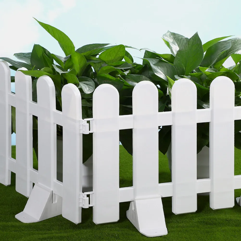 

4 шт. белых декоративных пластиковых ограждений для сада, бордюров для газонов и клумб, панелей для дорожек и садовых границ