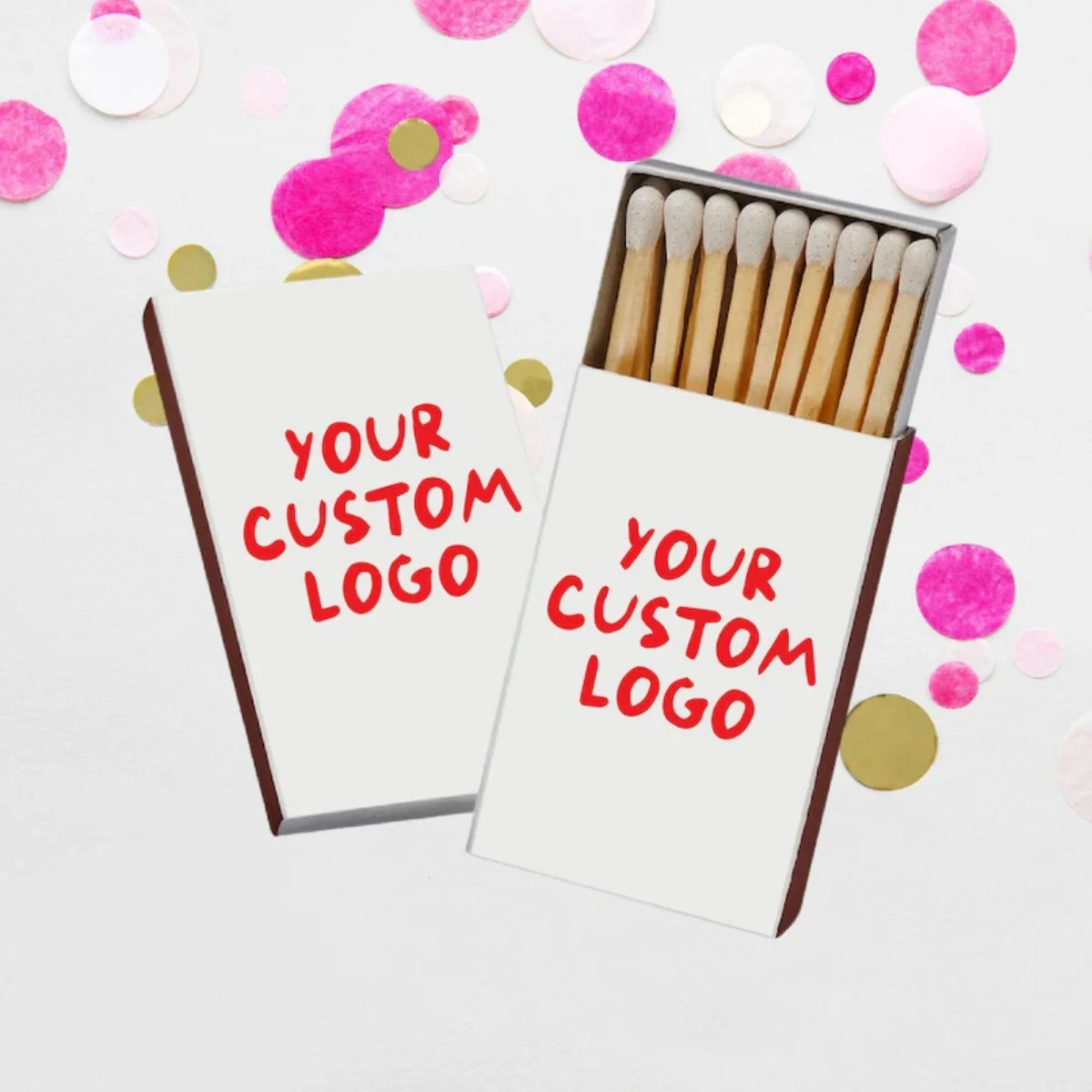

Custom Logo Full Color Printed Match Boxes, Personalized Artwork Wedding Gifts, Wedding Company Corporate Business Event Party