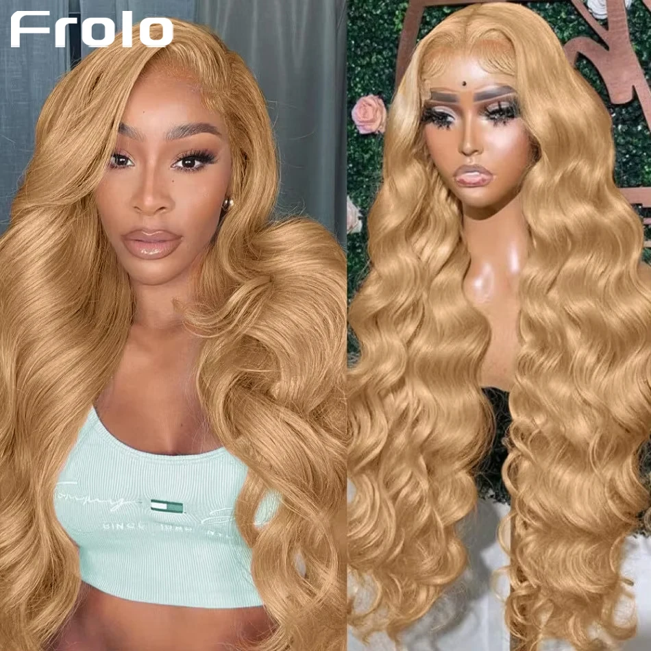 

Парик из натуральных волос медово-золотистого цвета с волнистыми прядями, 100% человеческие волосы, парик с HD-кружевной передней частью 13x6, плотность 250% # 27 цветных париков с кружевной передней частью