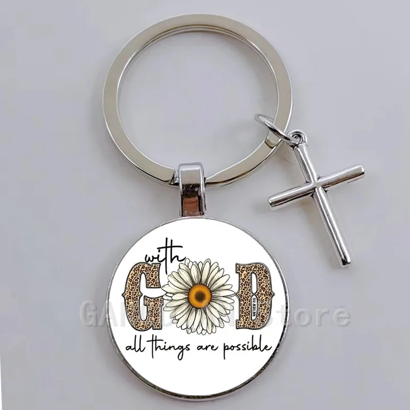 God, Christianity, Beautiful Letter Faith, Jesus Believing in God\'s Keychain, DIY Keychain