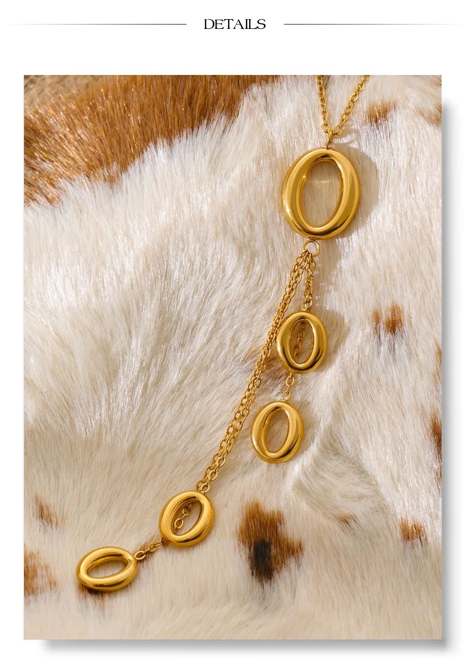 Yhpup Edelstahl Runde Hohl Quaste Anhänger Tropfen Halskette Neuheiten 16K PVD Überzogene Mode Charme Schmuck für Frauen – Detail 5