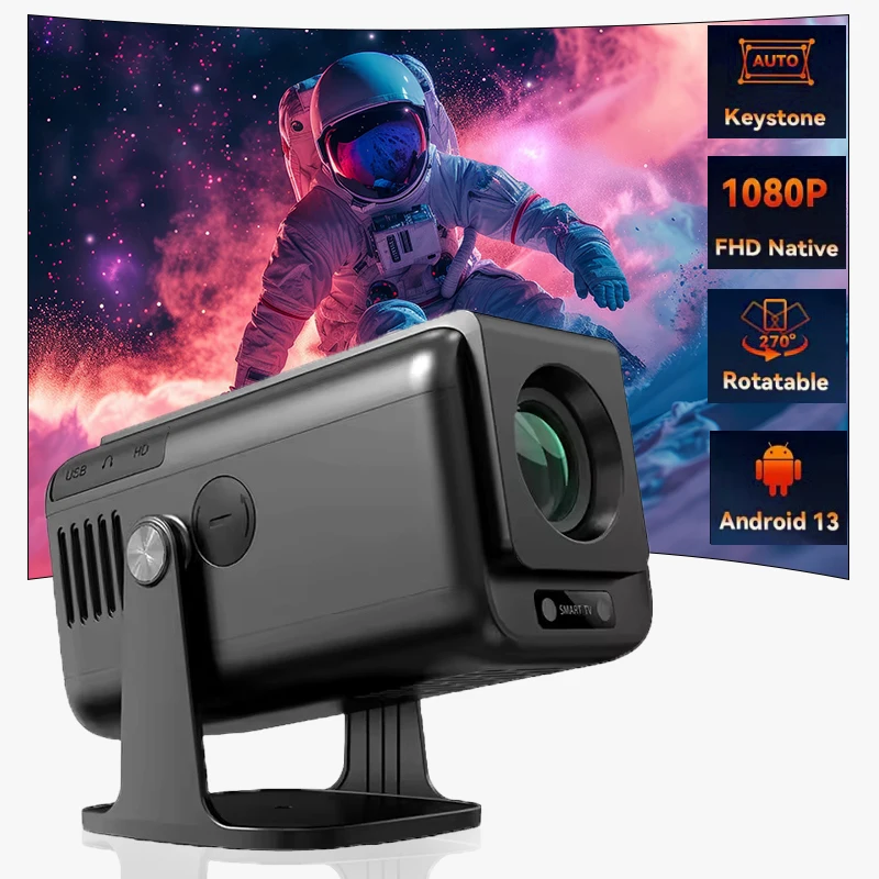 

V1 4K Projector 500ANSI Android 13 Amlogic 950S Quad Cortex-A53 WiFi6 BT5.0 3D Enhanced