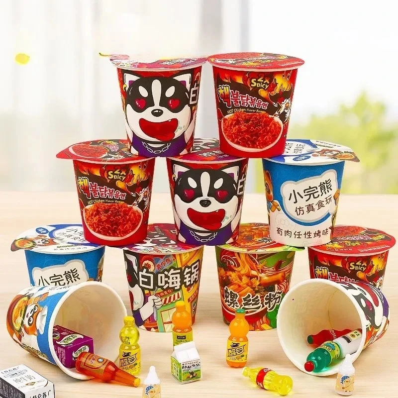 Mini Food Instant Noodles Accessories Miniature Items Fit  Food resin simulation wine bottle beverage small accessories Toy