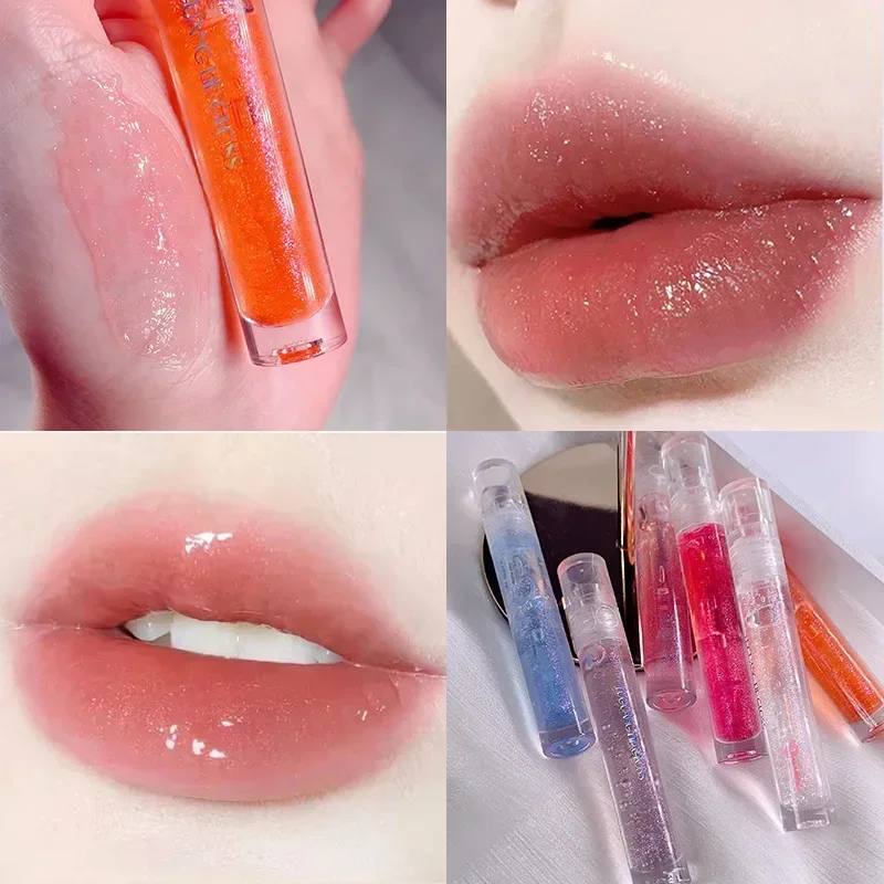 Heallor Galaxy Mirror Lip Gloss Glitter Lipgloss Transparent Lip Oil Long Lasting Moisturizing Lipstick Lipgloss Lips Makeup Cos