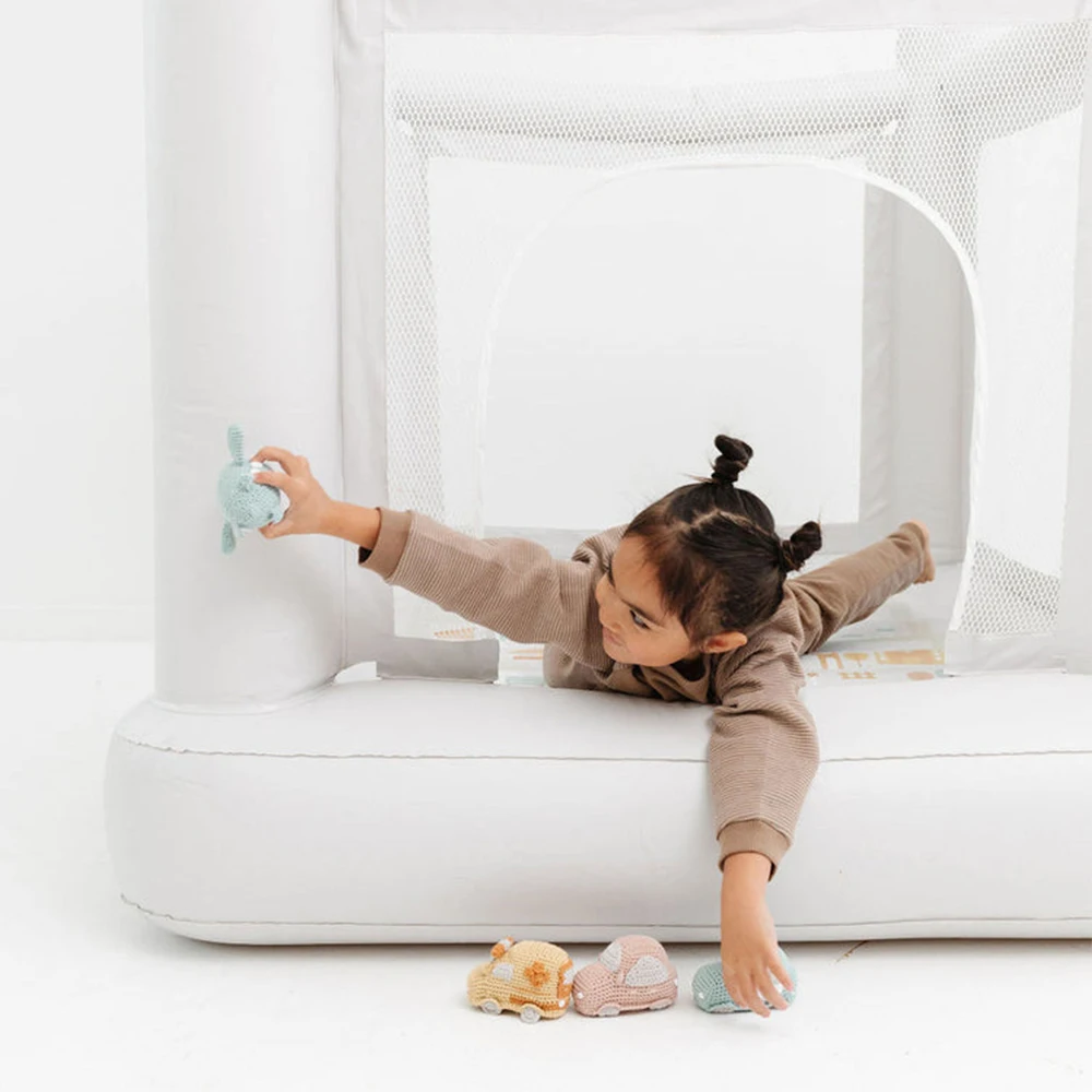 هدية عيد ميلاد Mini City Bounce House لعمر 1-6 سنوات من PVC قلعة ألعاب صغيرة قابلة للنفخ للأطفال