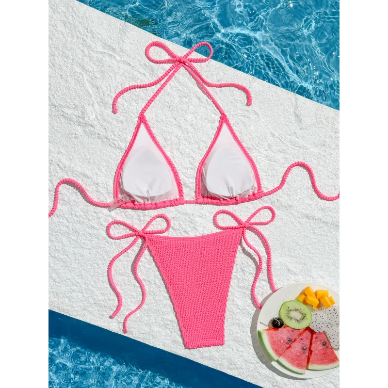 bikiniWomen's Two-Piece Swimsuit String Tie Triangle Bikini Three-Piece Sexy Swimwear for Women