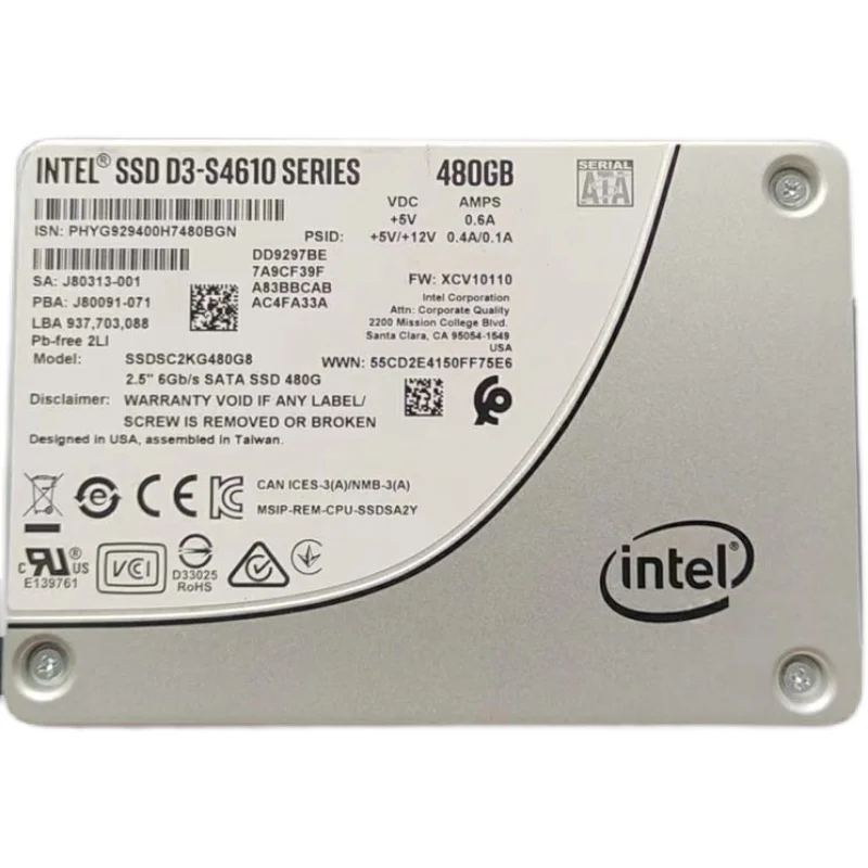 

for Intel S4600 877014-001 J68177-003 480G 2.5 Inch Enterprise Server SSD Solid State Drive