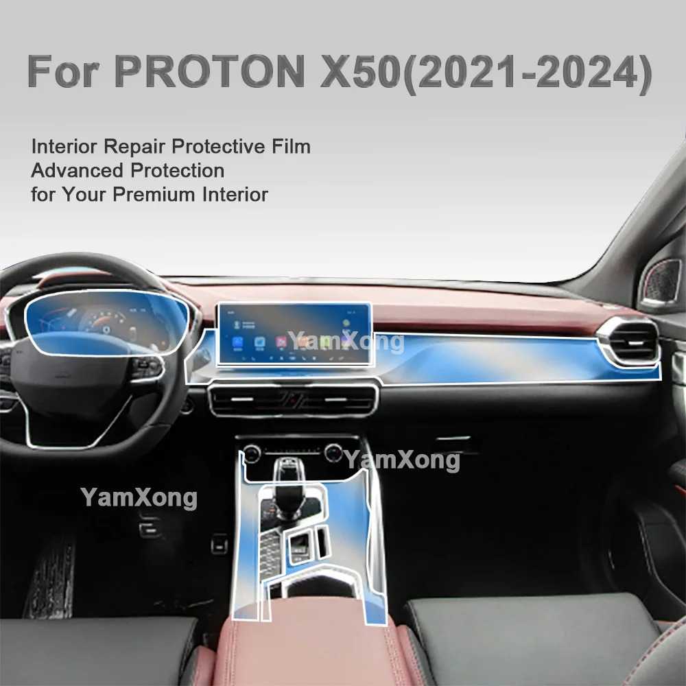 

Car Interior Protector Sticker Kit For PROTON X50 (2021-2024) Center Console Control Panel Protective Film Anti Scratch Cover