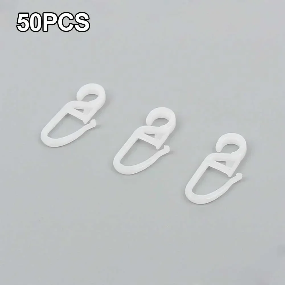 50 Pcs Curtain Hooks Curtain Accessories Curtain Folding Hook Eyelet 9mm Hook Length 34mm Hook Up Window Treatments