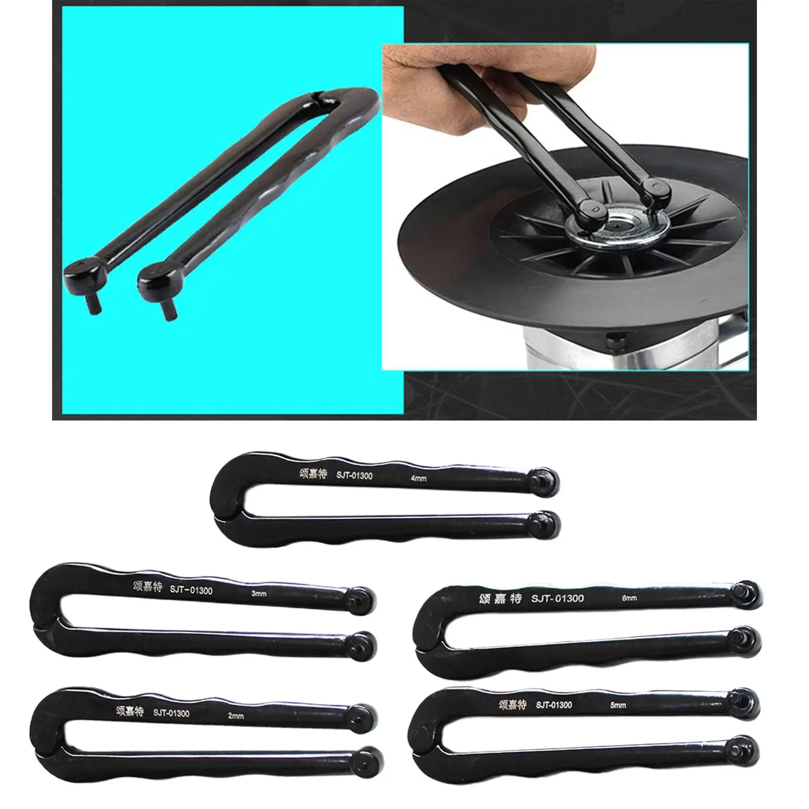 Chave Inglesa Universal com Acabamento Preto Chave Inglesa de Pino Duplo mm 161 mm de Comprimento mm de Espessura para Porca Redonda
