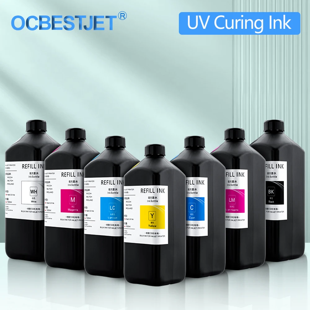 

1000ML UV Ink For Epson XP600 TX800 XP-600 TX-800 L800 L805 L1800 R290 R300 1390 1400 1410 1430 DX5 DX7 DX10 UV Printer