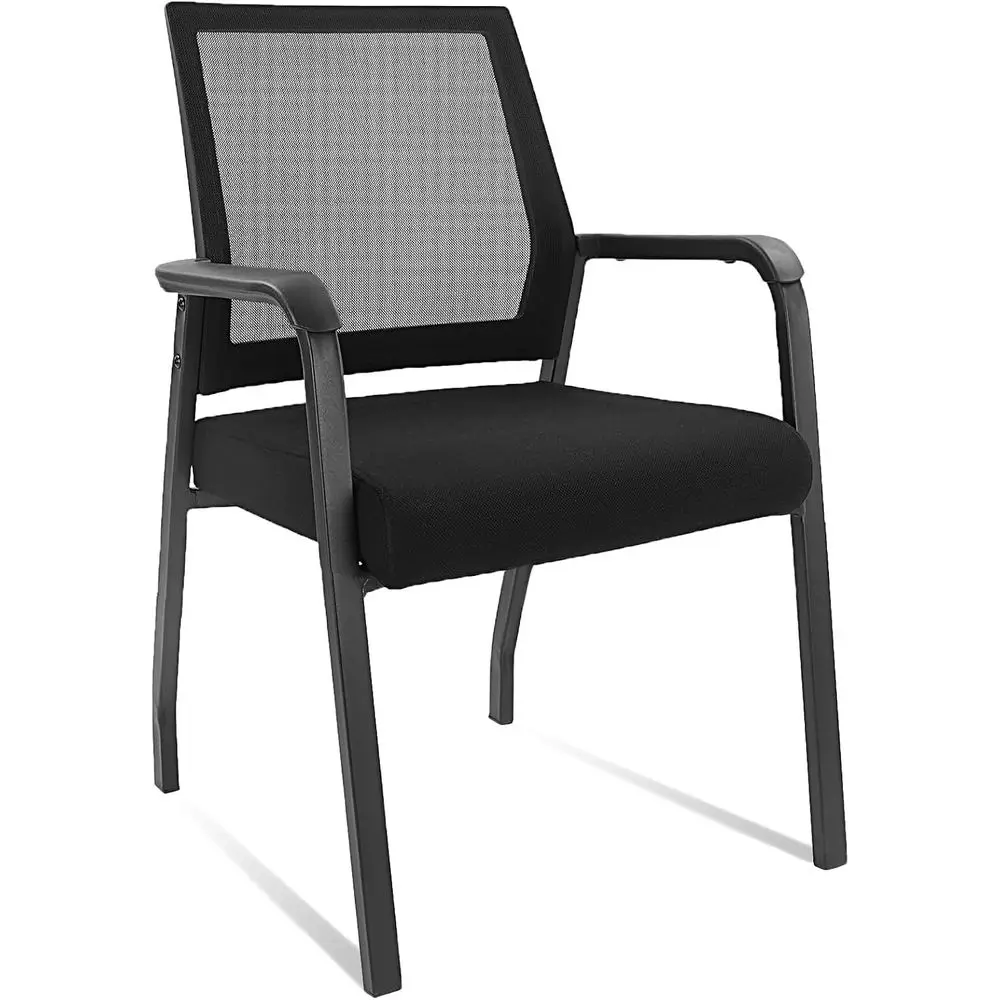 Desk Chair No Wheels, Arm Chair Ergonomic Lumbar Support Thickened Seat Cushion, Waiting Room Chairs Office School Church Recept
