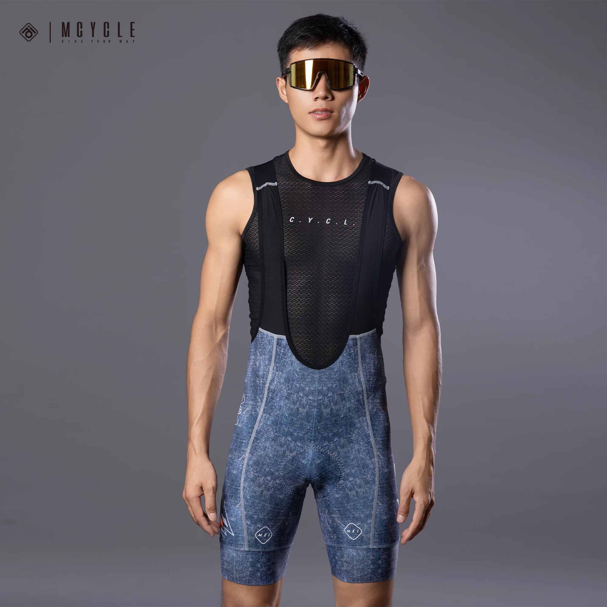 

Mcycle New Design Cycling Bib Shorts High-Waisted Bike Bib Shorts for Men Breathable Padded Cycling Bib Tights