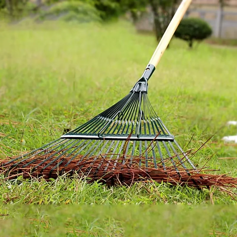 22 Tooth Iron Garden Leaf Rake Durable Grass Farming Potting Rake Landscaping Gardening Hand Tools For Gardeners