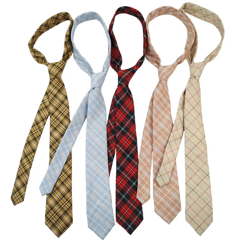 

Универсальный галстук в клетку для девочек, студенческий, хлопковый красивый галстук-рубашка для мужчин и женщин, розовый, синий, желтый галстук