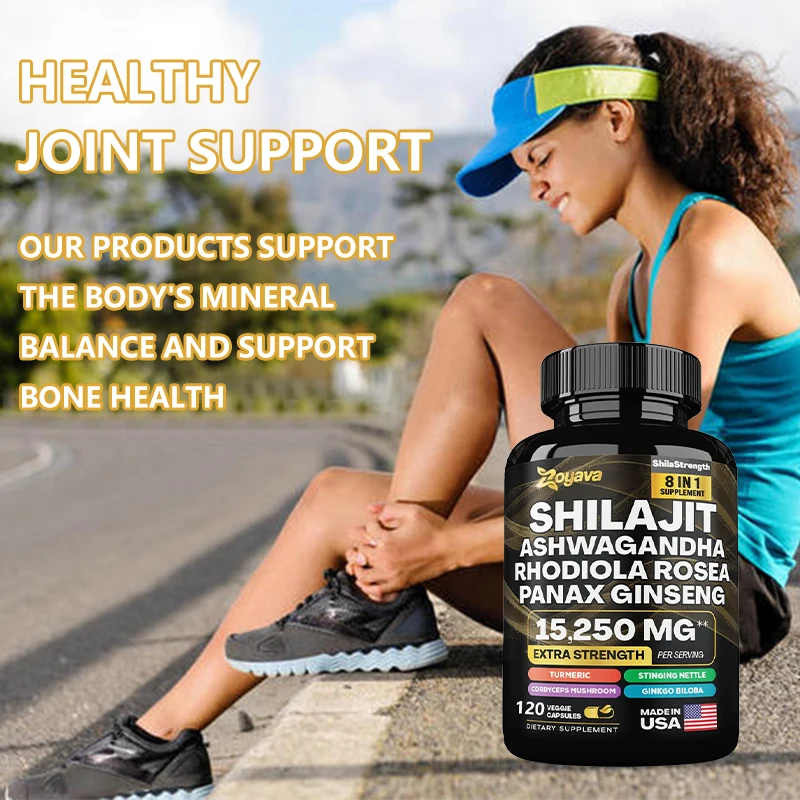 Shilajit Pure Himalaya 8-in-1 Capsule, Supports Energy, Stress, Overall Wellness, Supplement for Men and Women