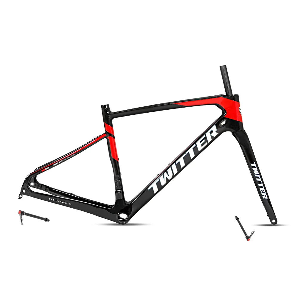 *Twitter Bike Frame Gravel 51cm 54cm Road Bike Carbon Frame 700C Disc Carbon Road Bicycle Frame for Gravel Bike
