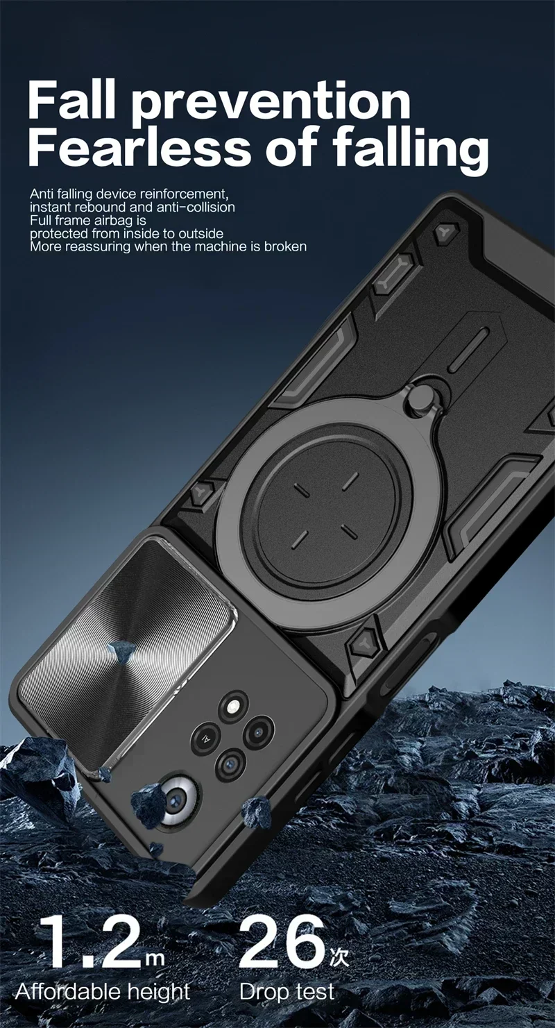 Casing penutup belakang ponsel Xiaomi Pocophone X4 Pro 5G, casing ponsel Armor kamera geser untuk POCO X4 Pro poco x4pro x 4 pro 5g