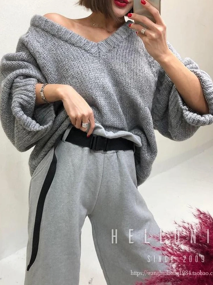 5 colors Maxi Female Sweater Women Winter Pullover Knitting Overszie Long Sleeve Girls Tops Loose Sweaters Knitted Thick Sexy