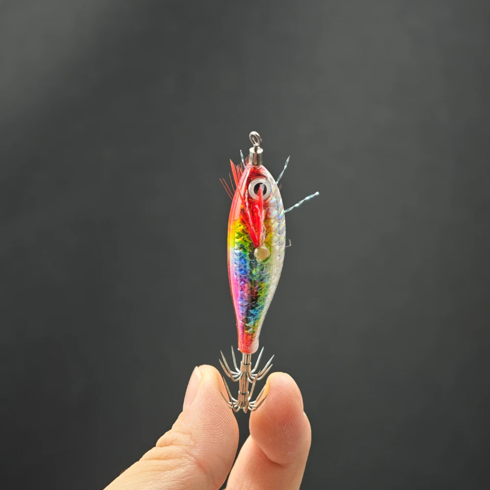 5 Stück 4,5 cm Oktopus-Köder, Tintenfisch-Angelzubehör, Tintenfisch-Jig-Köder, Salzwasser-Garnelen-Köder – Detail 2