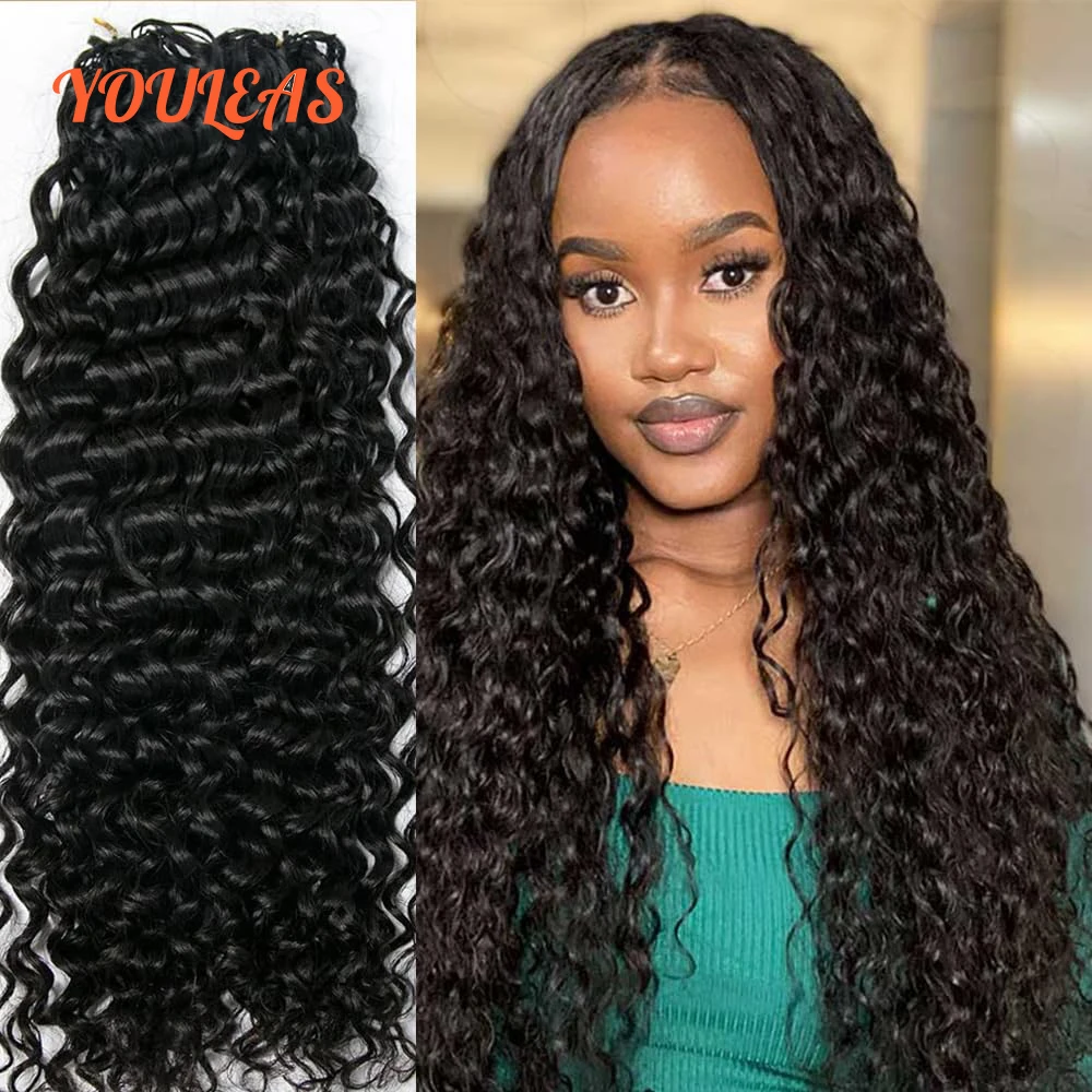 

Feather Crochet Human Hair Curly for Black Women Pre Separated Crochet Hair Extensions Human Hair Water Wave Bundles Knotless