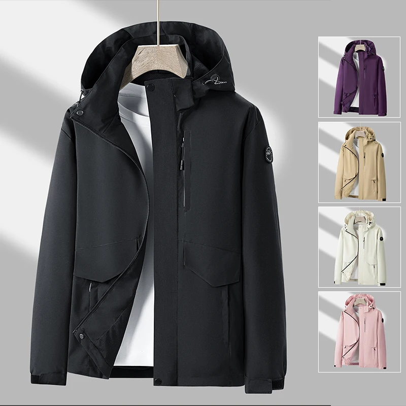 

Mens Windbreaker Jackets Waterproof Military Unisex Hooded Coat Women New Combat Jackets Autumn Outdoor Hiking Biking Outwear