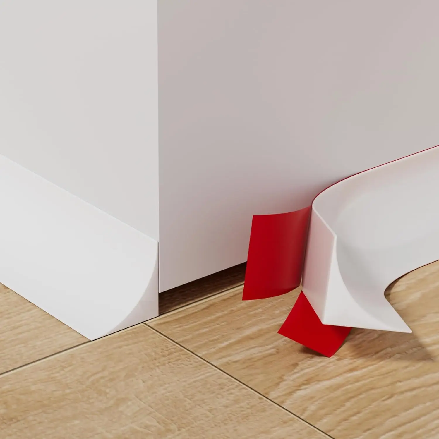 3.28 or 9.8' Flexible Quarter Round Molding Peel and Stick Shoe Molding Baseboard Self-Adhesive Corner Trim for Wall, Floor Edge