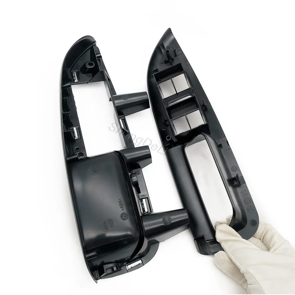 2 قطعة نافذة السيارة الداخلية الأمامية اليسرى رفع التبديل مقبض الباب قوس غطاء الكسوة صالح لسكودا 2007-2014 اوكتافيا #6