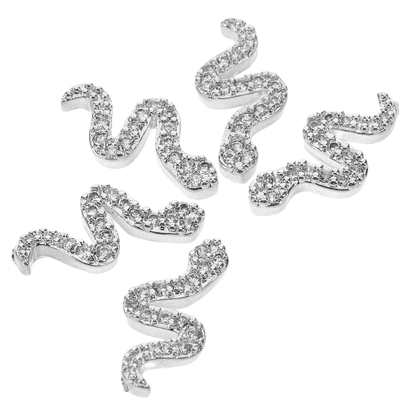 5 uds. De dijes de serpiente para uñas, diamantes de imitación de Metal 3D, joyería de aleación gótica para uñas, suministros Retro para manicura DIY, abalorio artístico de serpiente