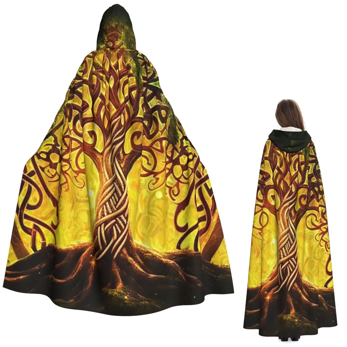 

Библейский мир Древо жизни длинный плащ с капюшоном ведьма средневековый костюм косплей накидка Хэллоуин вечеринка для взрослых унисекс