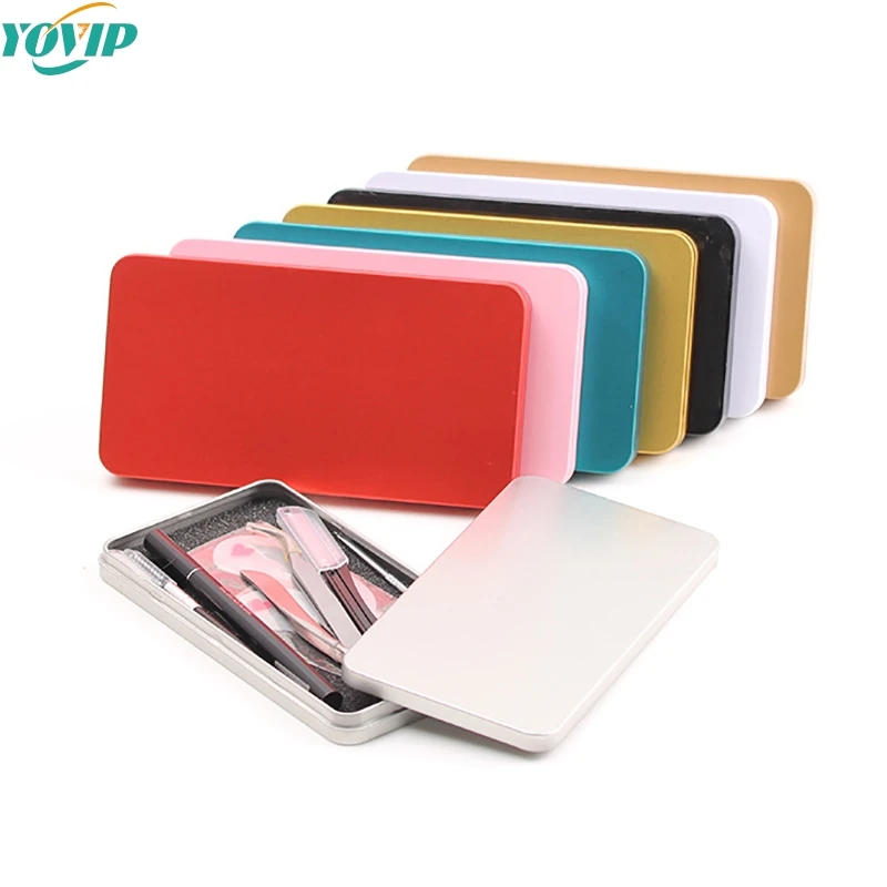 Eyelashes Tweezers Box Exquisite Tinplate Protection Storage Box Eyelash Lash Extension Beauty Pencil Case Makeup Tools