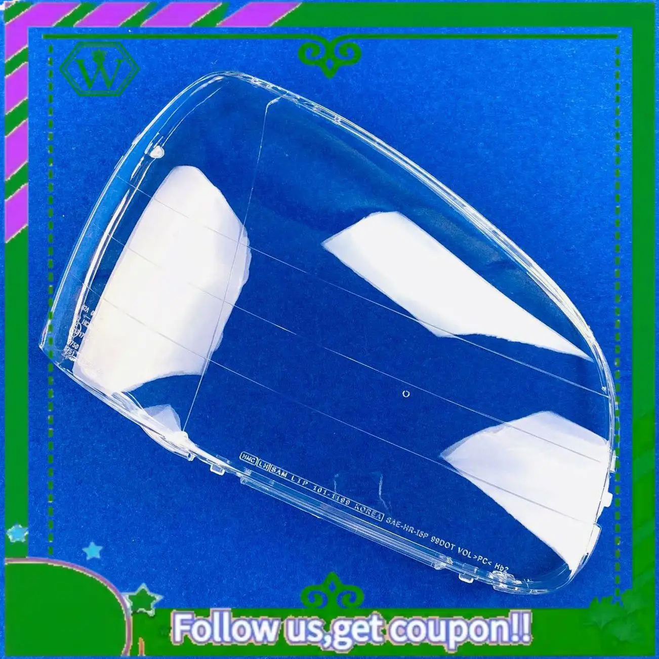 

AC34-For Hyundai Santa Fe 2001-2006 Left+Right Headlight Shell Lamp Shade Transparent Lens Cover Headlight Cover