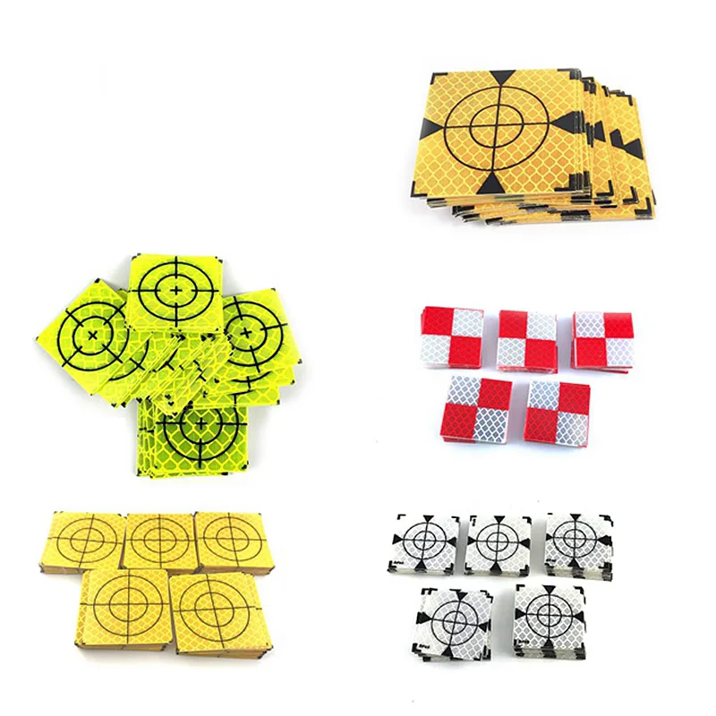 Promotion 100pcs 40*40mm All Colors Reflector Sheet For Total Station Surveying Geography Sheet Reflective Sticker