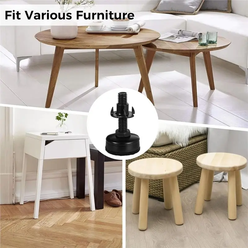 1 Set Adjustable Feet For Furniture 3/8-16