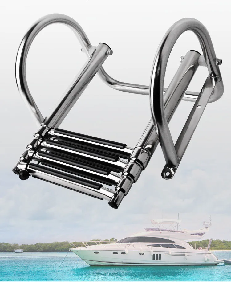Steel Step Ladder Boat Swim Ladder Telescopic Stainless Steel Marine Boat Ladders