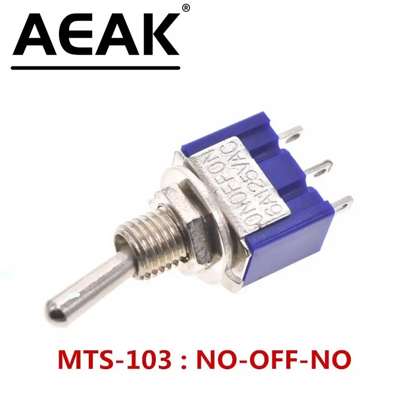 On Off-On Interruptor de Trava Mini, 3 6 9 Pin, 6A, 3A, MTS-103, MTS-203, MTS-303,
