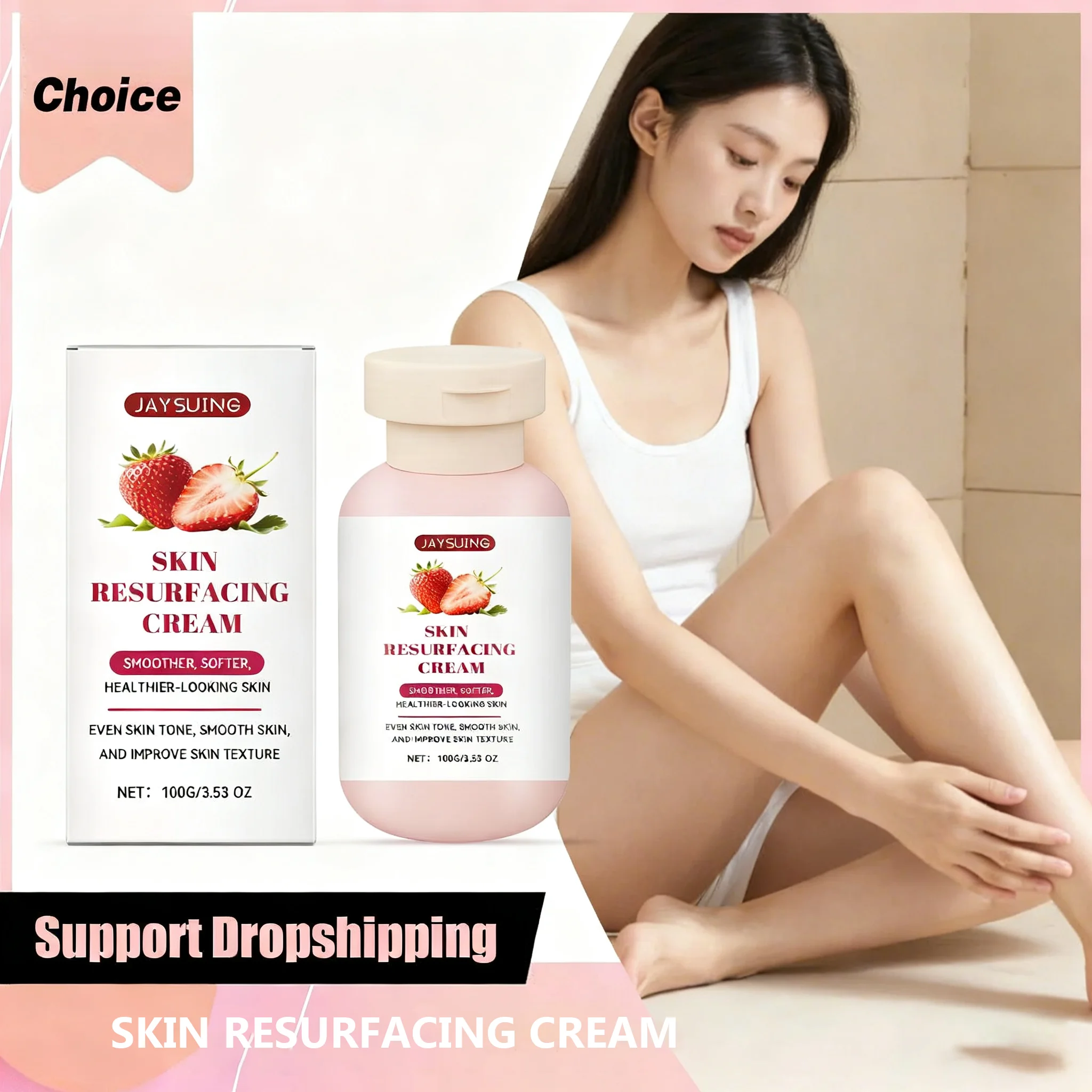 

Strawberry Skin Moisturizing Cream Improve Uneven Skin Tone Smooth out Skin Texture Softening Keratin Body Nourish Care Lotion