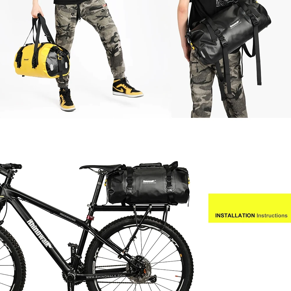 

Rhinowalk велосипедная сумка 20л большая вместительная водонепроницаемая сумка велосипедная сумка задняя сумка сумка седельная сумка аксессуары для спортивной сумки