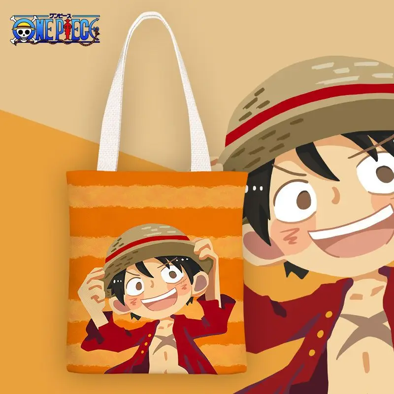 

ONE PIECE Monkey D. Luffy Q Version Cute Student School Bag Zipper Canvas Shoulder Bag Peripheral Fashion High-value Christmas