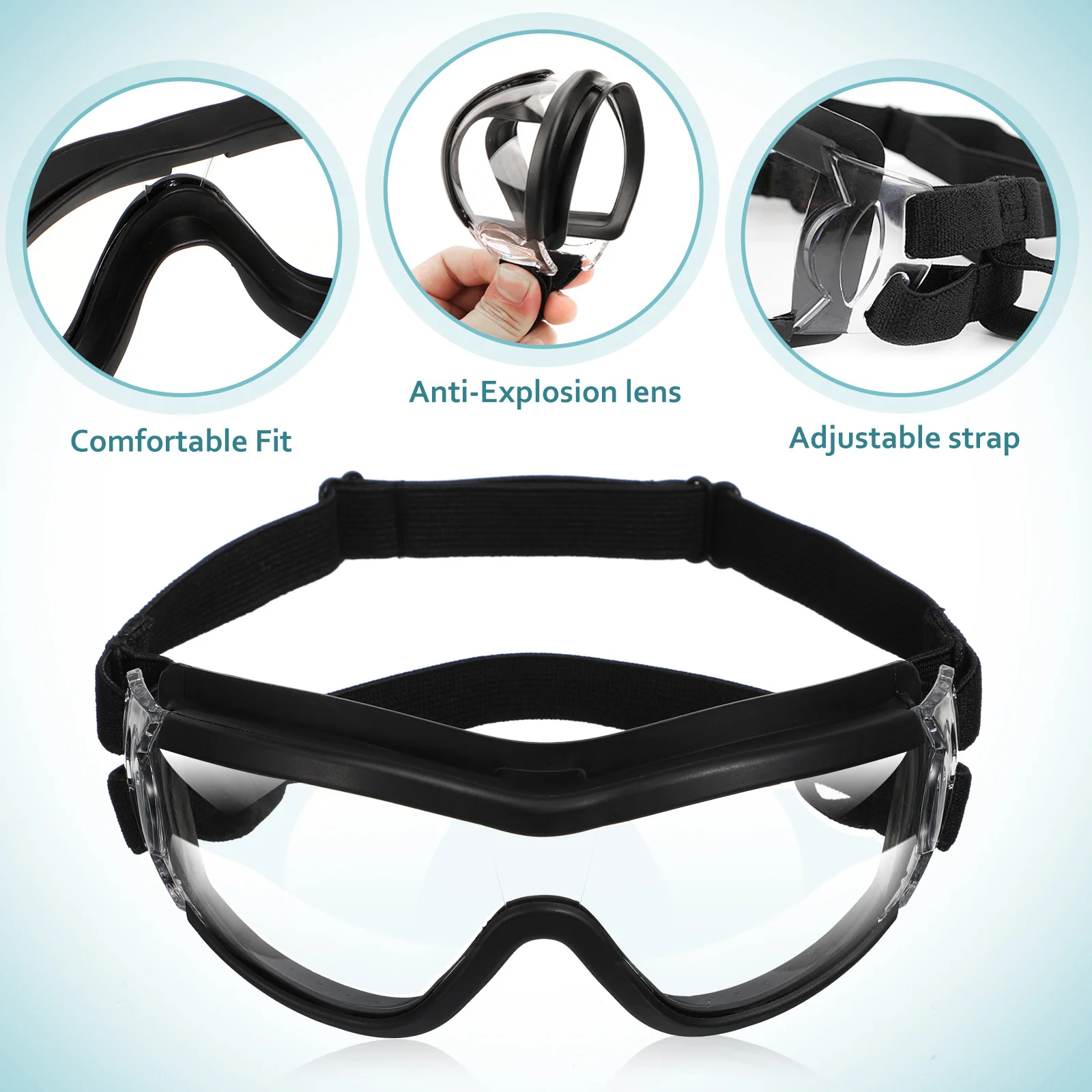 

Transparent Dog Pet Goggles Premium Pc PVC Material Windproof Eyewear Protective Glasses for Outdoor Running Walking