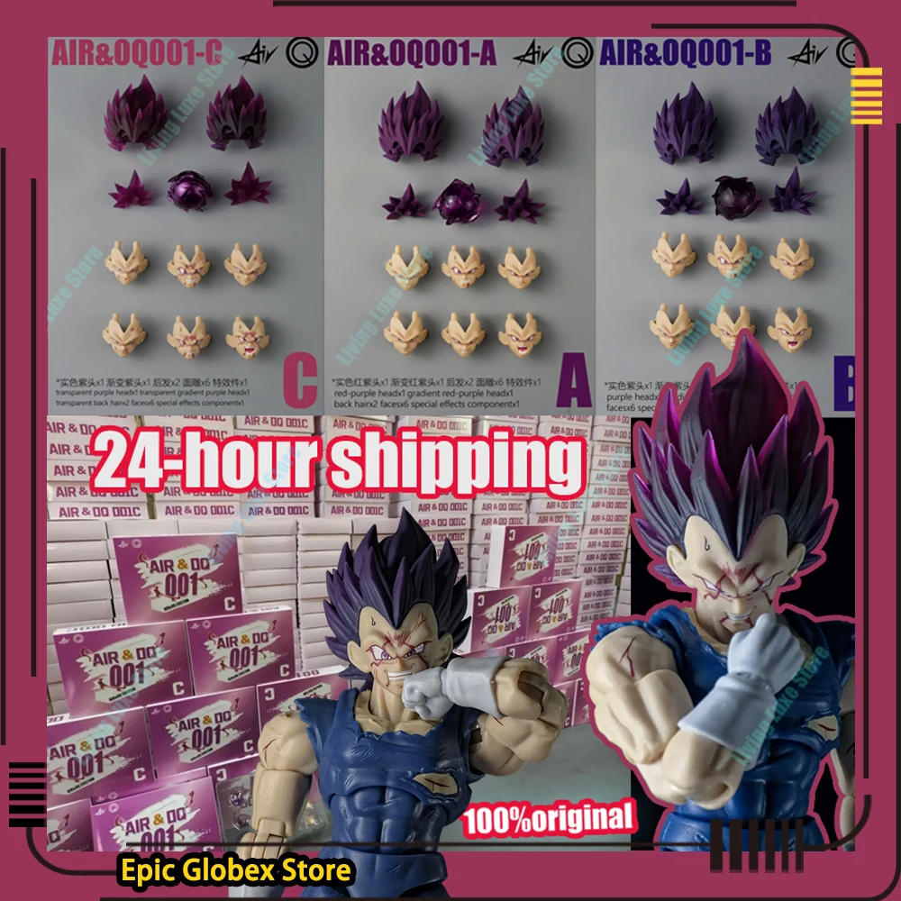 Air&Oq Studio Ultra Ego Vegeta Dragon Ball Shf אביזרי ראש Air Oq Vegeta Action Figurine Custom Heads Kit Shf Collection