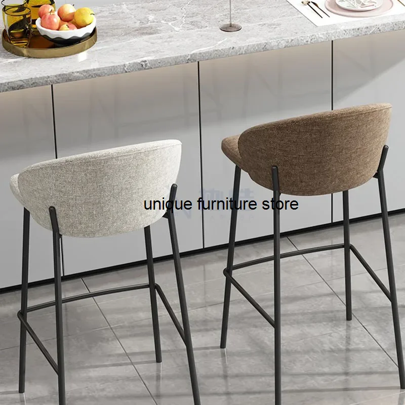 Nordic style modern bar chair portable design, luxurious high bar stool restaurant, European velvet Tabrett hotel furniture